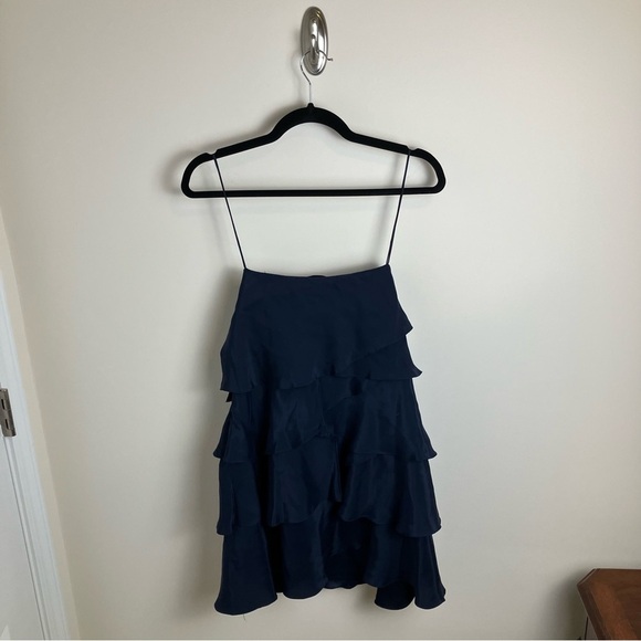 NWT Haute Hippie 100% Silk Dress in Navy Blue Medium - Picture 6 of 11